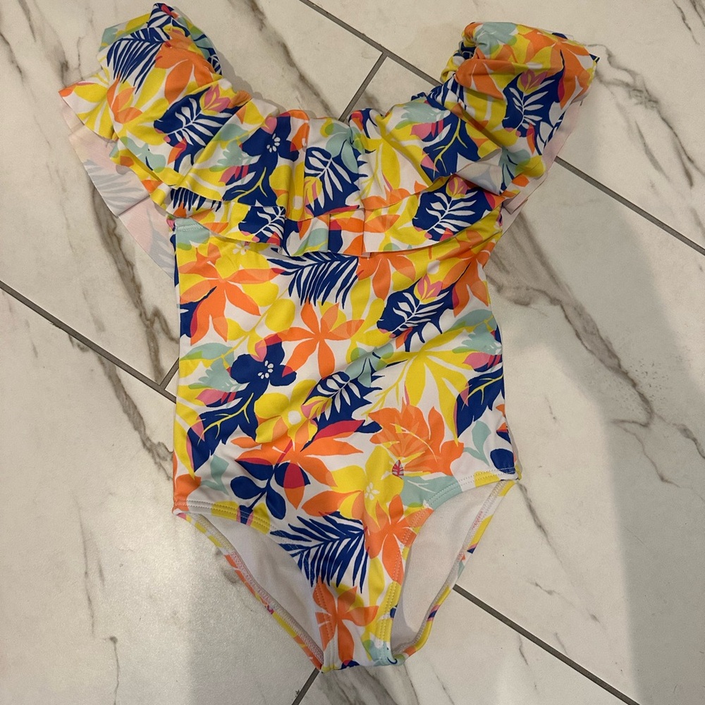 Janie and Jack Colorful Tropical One Piece Swimsuit